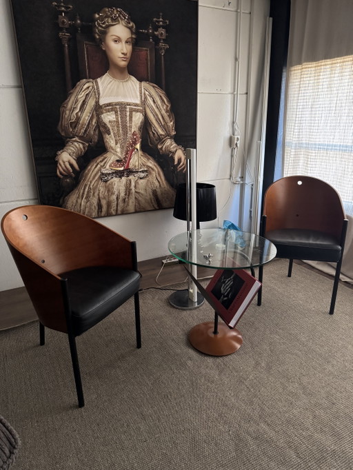 Original Costes Stühle von Philippe Starck für Driade Artifort mit dem kleinen Tisch