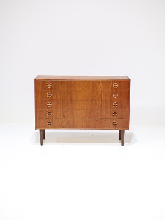 Image 1 of Brede ladekast vintage Deens teakhout