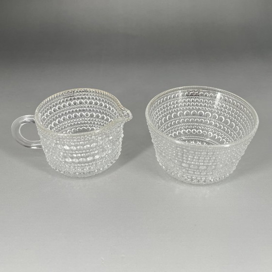 Image 1 of Arabia Nuutajärvi Kastehelmi Set zucchero e panna – Oiva Toikka – Finlandia – Scatola originale