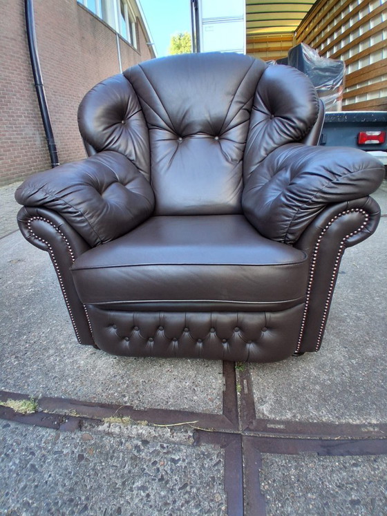 Set di divani Chesterfield di Springvale 3+1+1 – Sofà, Wood, Leather (photo 3 of 7)