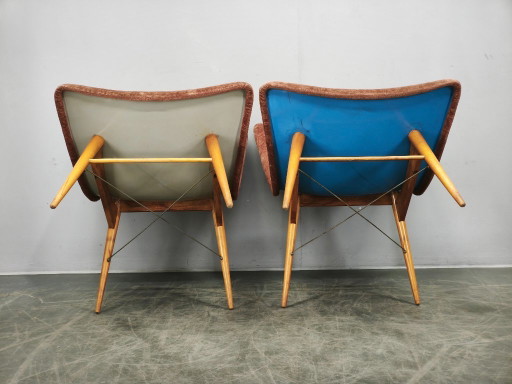 Coppia di poltrone lounge Shell di Miroslav Navrátil, Cecoslovacchia, anni '60.