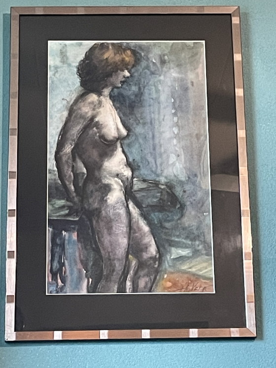 Image 1 of Dos estudios de desnudos enmarcados y firmados por Veer, un conjunto de dos piezas procedentes de una herencia.