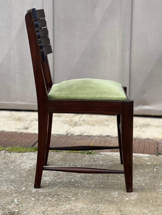 Image 1 of Set van 6 Art Deco Stoelen Toegeschreven aan Gaston Poisson 1940