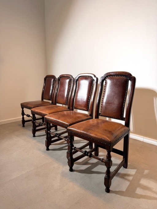 Juego de 4 sillas de comedor estilo Nueva Inglaterra antigua – eetkamerstoelen