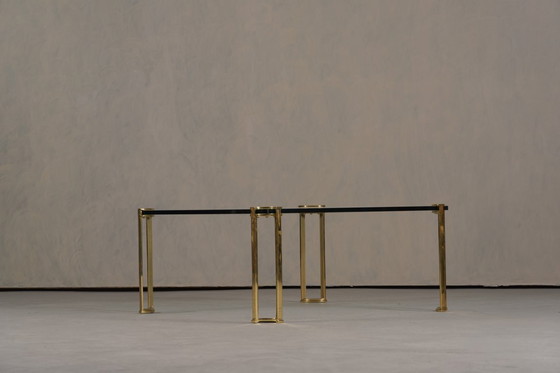 Image 1 of Tavolino da caffè grande in bronzo e vetro vintage di Peter Ghyczy, Germania, anni '70