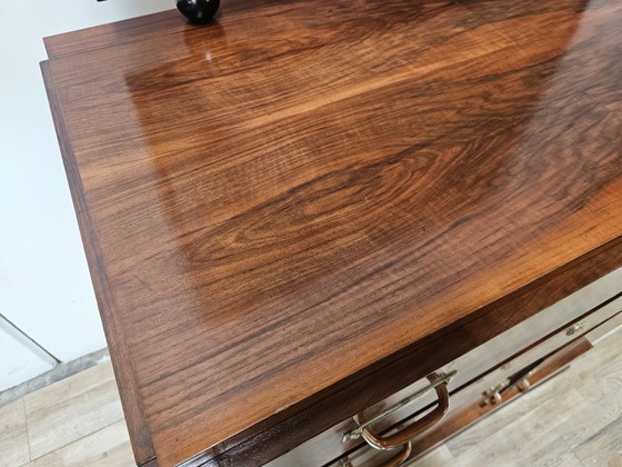 Image 1 of Exclusive 1940s Art Decò sideboard in walnut burl with mirror