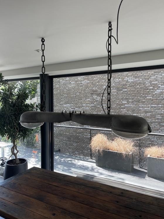 Vintage light, made from street lamps – Pendant lamps, Glass, Metal (photo 5 of 6)