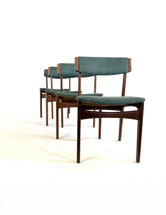 Image 1 of Set van 4 vintage Deense eetkamerstoelen, Thorsø Møbelfabrik ‘70