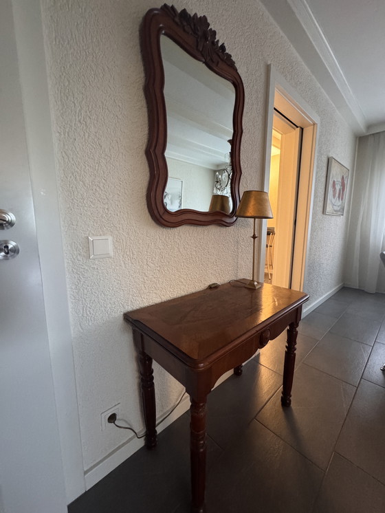 Image 1 of Antieke consoletafel met spiegel - Elegante set in klassieke stijl
