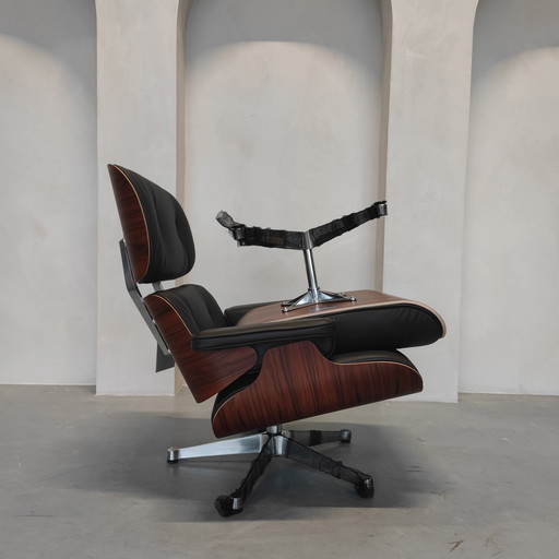 Vitra Eames Lounge Chair Incl. Ottoman - Palisander - Nero F Leather