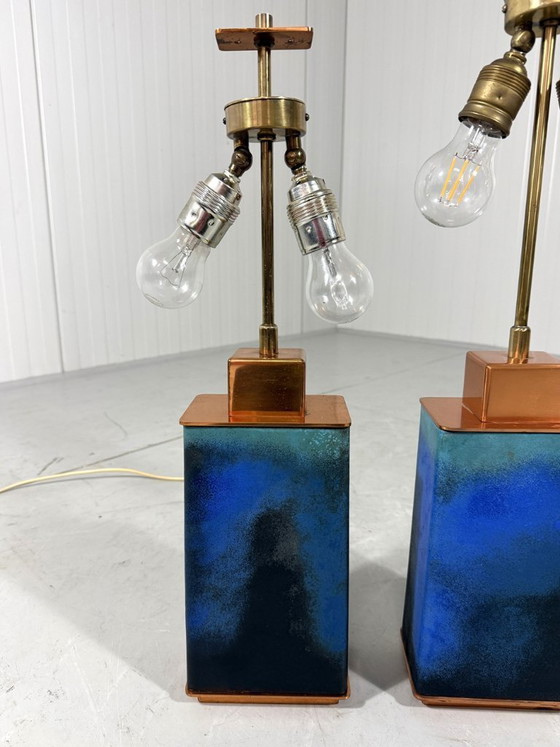 Image 1 of Ensemble de 2 grands pieds de lampe de table des années 1960-70