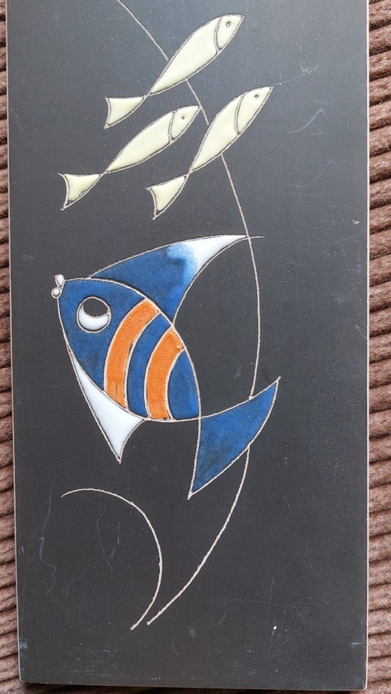 Image 1 of Wall tile with fish motif