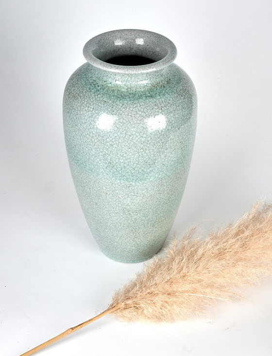 Image 1 of Raro jarrón de suelo de cerámica craquelada de gran tamaño para Karlsruhe Majolica