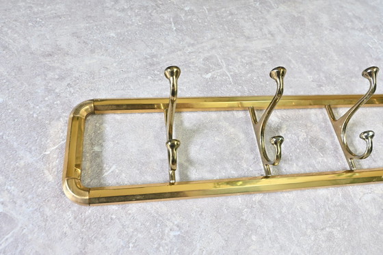 Image 1 of Messing Art Deco Wandgarderobe 1940er-1950er Jahre