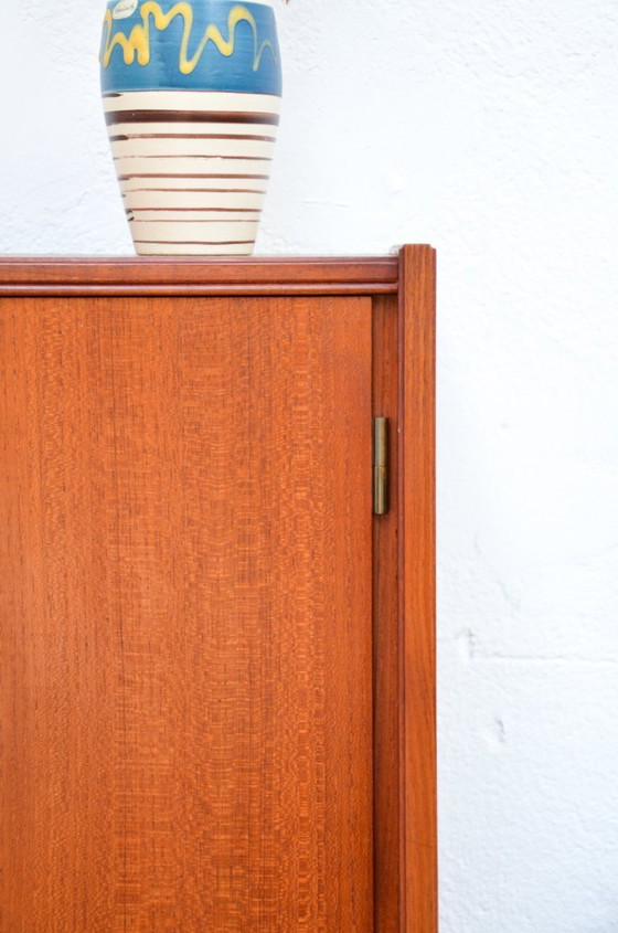 Image 1 of Vintage teakhouten ladekast, dressoir/kast met planken, midden 20e eeuw, jaren 60/70.