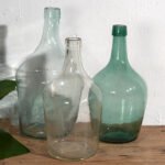 Antieke gekleurde mandflessen (ca. 1920). Set van 3 stuks #25 – Schalen, Glass (photo 6 of 10)