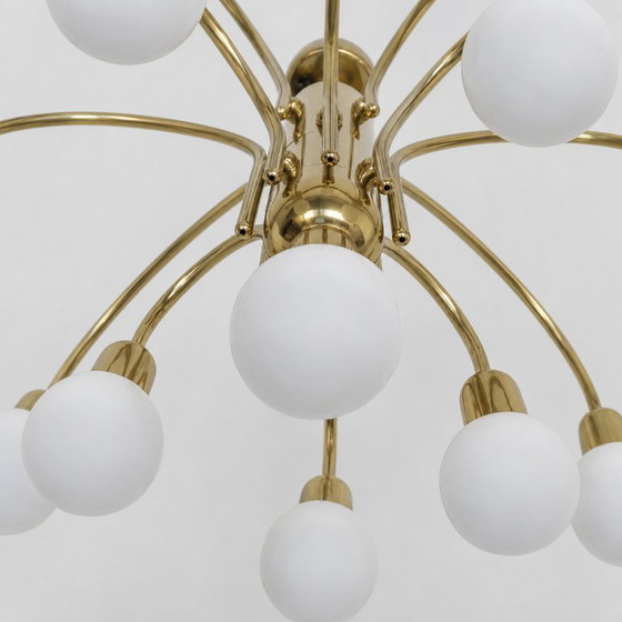 Image 1 of Lampadario vintage dorato a sospensione degli anni '70