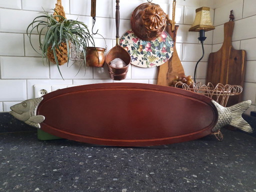 Tabla de servir XL Fritz Nagel – fuente para pescado, diseño de 1970