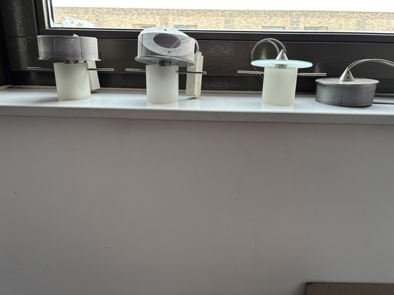 Image 1 of Tobias Grau, 2 ceiling lamps and a pendant lamp with glass shades