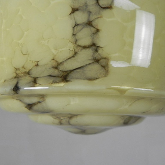 Image 1 of Art Deco pendant lamp with marbled glass shade, 1930s