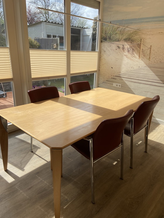 Image 1 of 4 sillas de comedor Leolux Cimarron, rojo burdeos