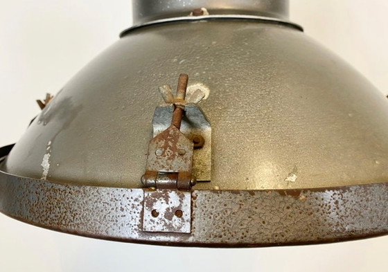 Image 1 of Lampada industriale in alluminio con copertura in vetro, anni '60