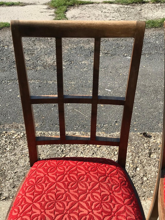 Set of Art Deco Velvet Dining Chairs, 1930s (photo 6 of 7)