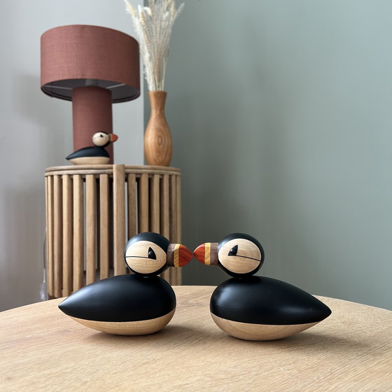 Image 1 of Unique handmade wooden puffins