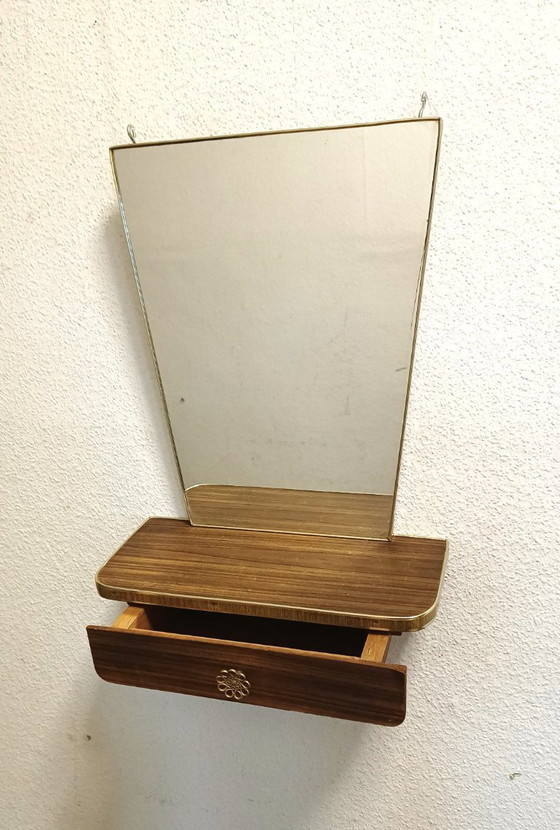 Image 1 of Fifties mirror with drawer