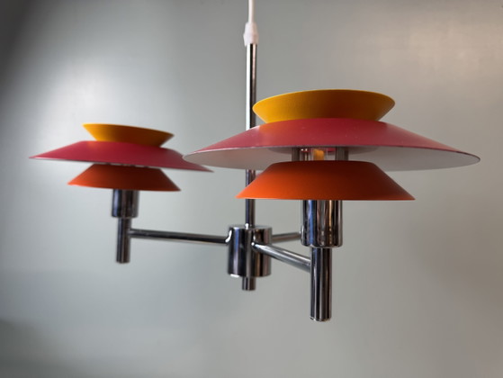 Kleurrijke Deense Design Hanglamp - Vintage Scandinavisch – Hanglampen, Metal (photo 10 of 15)