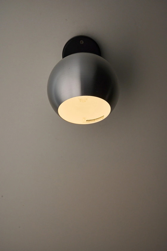 Set of 2 Hoffmeister Directional Aluminum Eyeball Lamps, Germany, Wall lights, Aluminium, Metal, Black (photo 9 of 10)