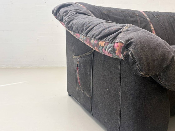 Image 1 of Postmodern denim lounge sofa Galapagos Giant Turtle, 1980s