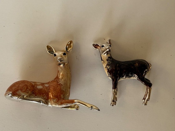 Image 1 of Saturno sterling silver enamel deer