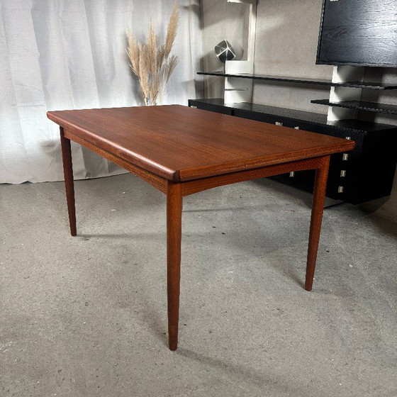 Table de salle à manger extensible en teck, Danois vintage, Tables de salle à manger, Bois, Marron (photo 2 sur 9)