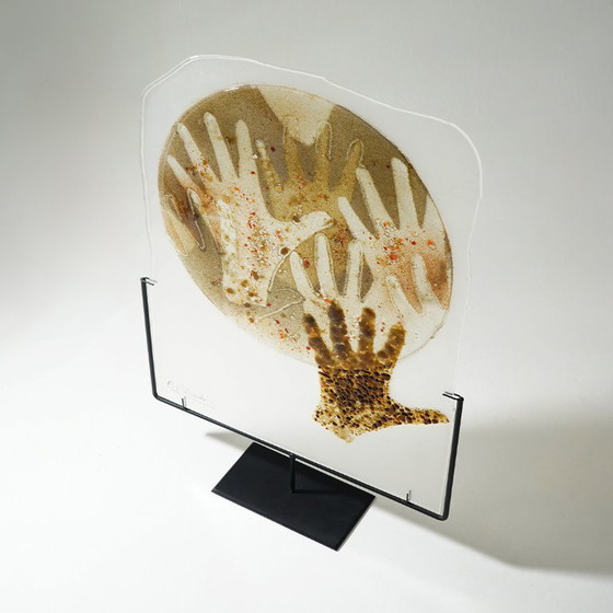 Image 1 of Renata Minuto, opera in vetrofusione per Studio Casarini Savona, anni '90