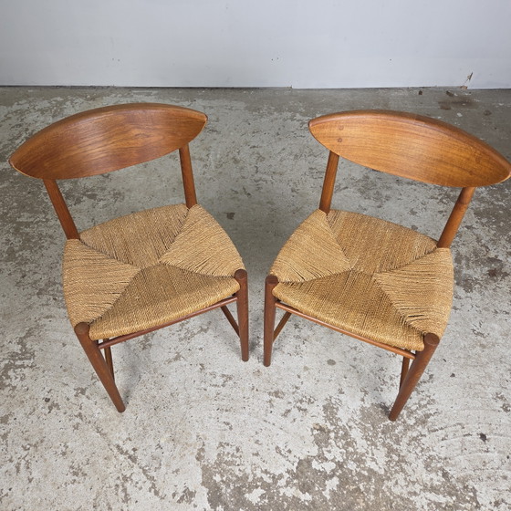 Image 1 of 2x Peter Hvidt, Mølgaard Nielsen eetkamerstoel Deens vintage