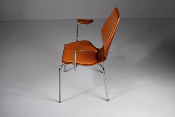 Vintage armchair by Øivind Iversen for Møre Lenestolfabrikk, Norway 1956 – Leather (photo 10 of 11)