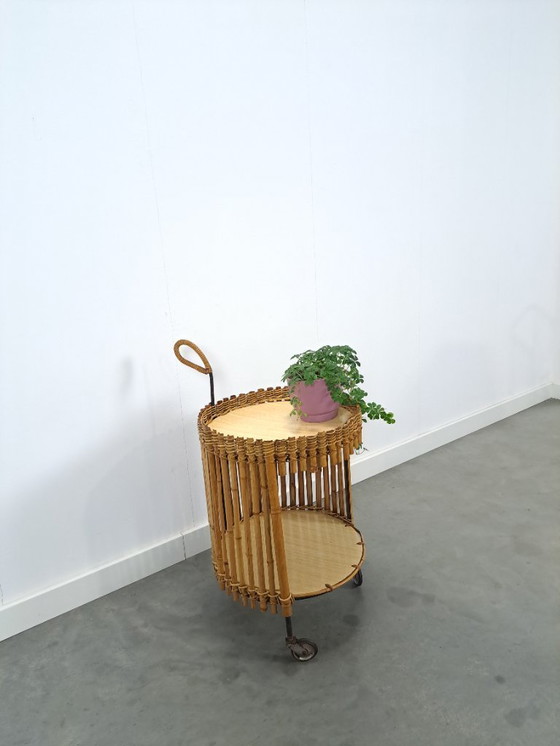 Image 1 of Carrito de bambú, mesa auxiliar