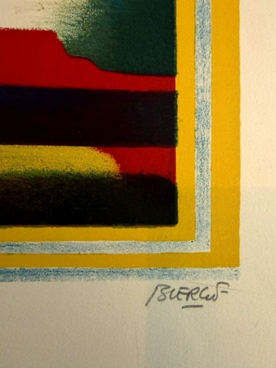 Image 1 of Abstract art lithograph by Roland Bierge (1922-1991)