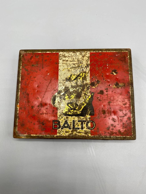 Balto Lithographed Tin Cigarette Box – American Taste – French Monopoly – – decoratieve objecten, Art Deco (photo 2 of 6)