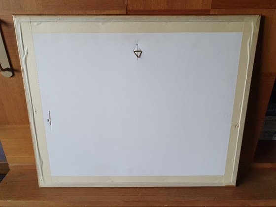 Original watercolor "Garden bench in flower garden" (1991) – signed Kim – professionally framed (photo 5 of 5)