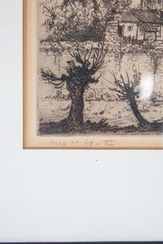 Image 1 of Jan Poortenaar – Martinitoren Groningen – Dutch etching – signed