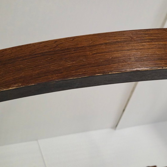 Image 1 of BELANGRIJKE VINTAGE SCANDINAVISCHE SALONTAFEL JAREN 60, TEAK & PALISSANDERHOUT, DIAMETER 110 CM