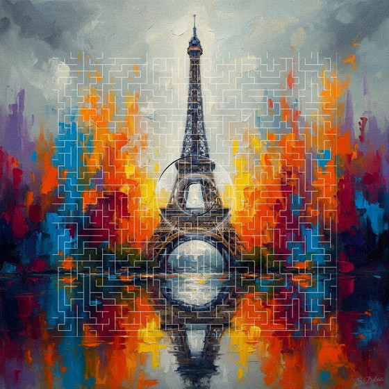Image 1 of Torre Eiffel astratta / Torre Eiffel astratta / 60x60 cm