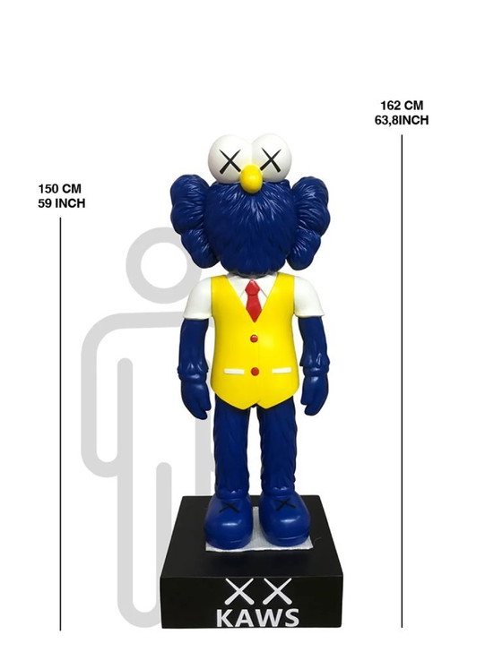 Image 1 of Sculpture en fibre de verre - Marionnette de mode KAWS - Multicolore
