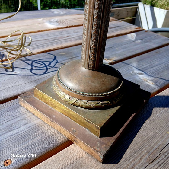 Image 1 of Grande lampada ad olio Baccarat ? Cristal Bronze Et Regule 77cm XIX Ème