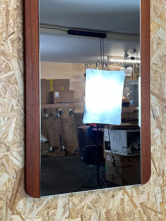 Image 1 of 60s 70s Teak Mirror Mirror Wall Mirror Danish Modern Design Denmark 60s