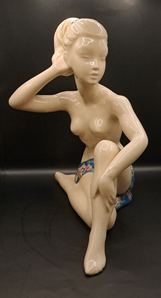 Vintage Art Deco ceramic figurine, Sculpture, Beige, Klassiek (photo 3 of 6)
