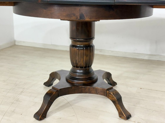 Image 1 of Gründerzeit dining table / round extendable table / kitchen table / vintage dining table