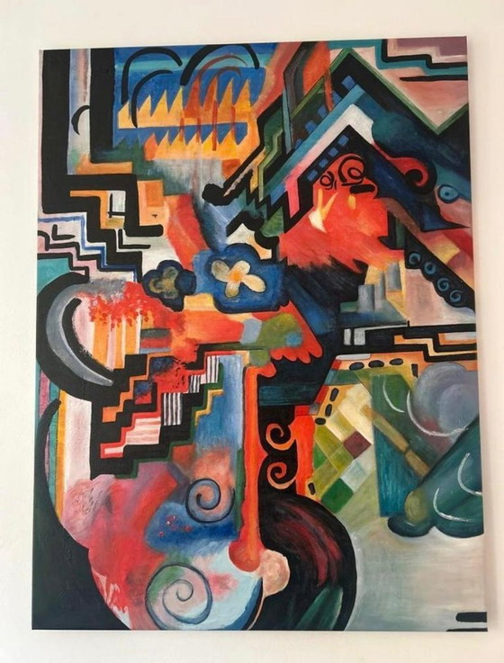 Image 1 of Oil Painting August Macke - The Homage 90 x 120 cm